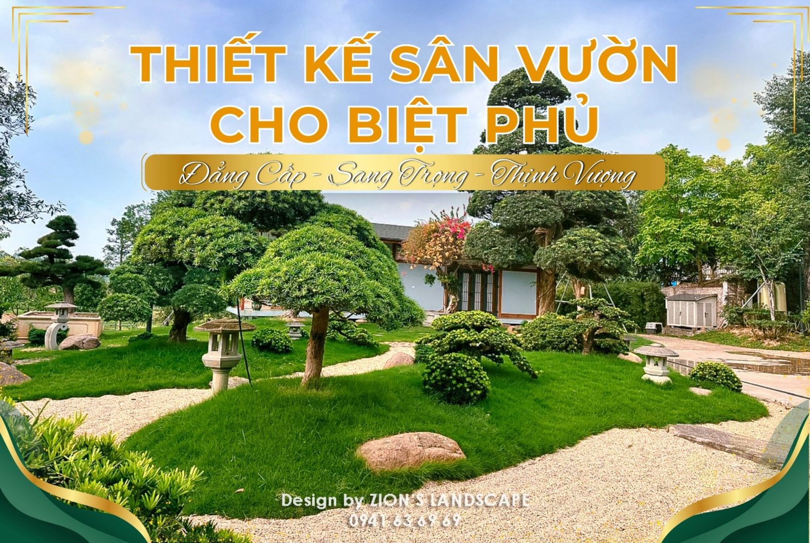 Thiết kế sân vườn biệt phủ đẳng cấp - zions